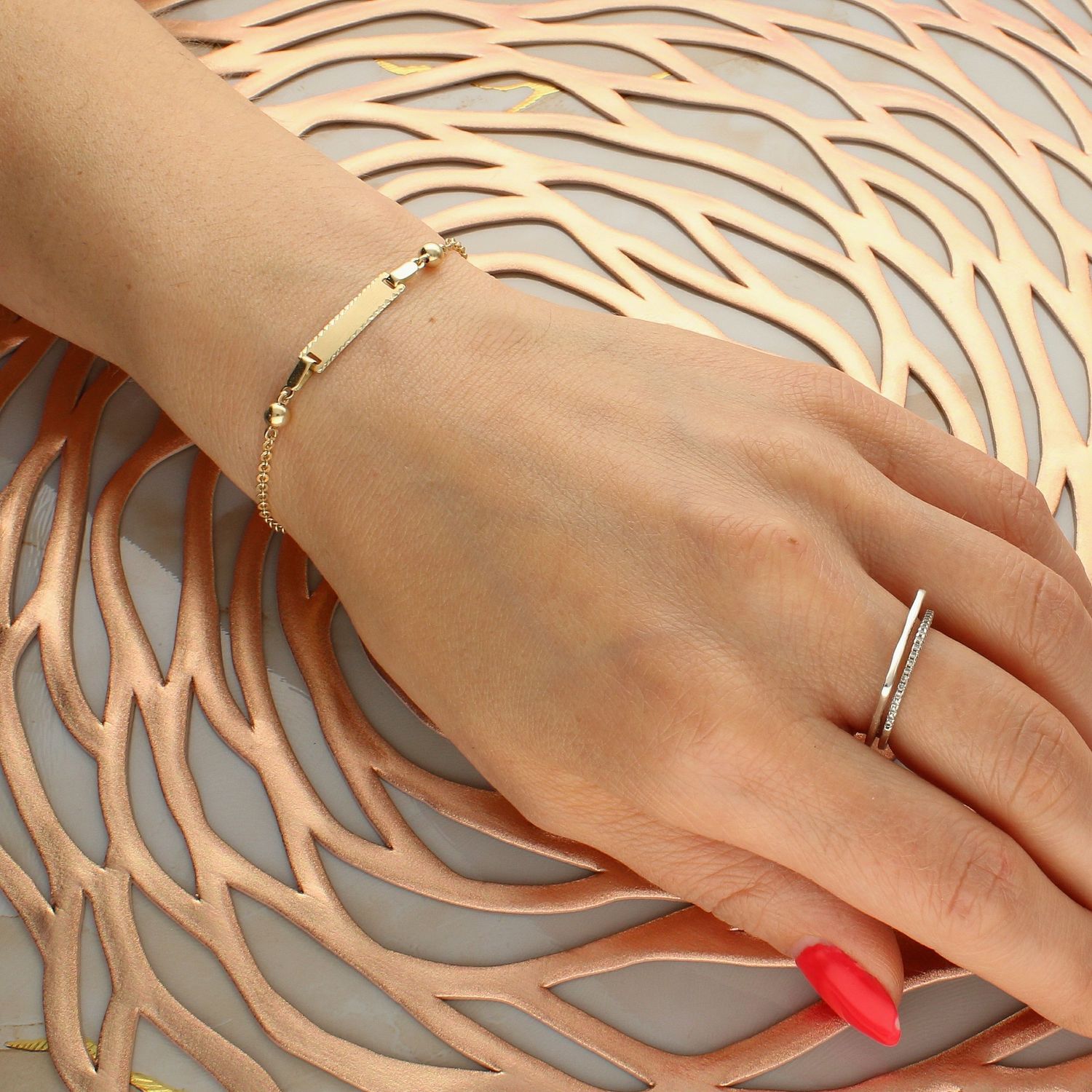 Bransoletka złota próby 333 blaszka z kuleczkami BR 1167 333.jpg